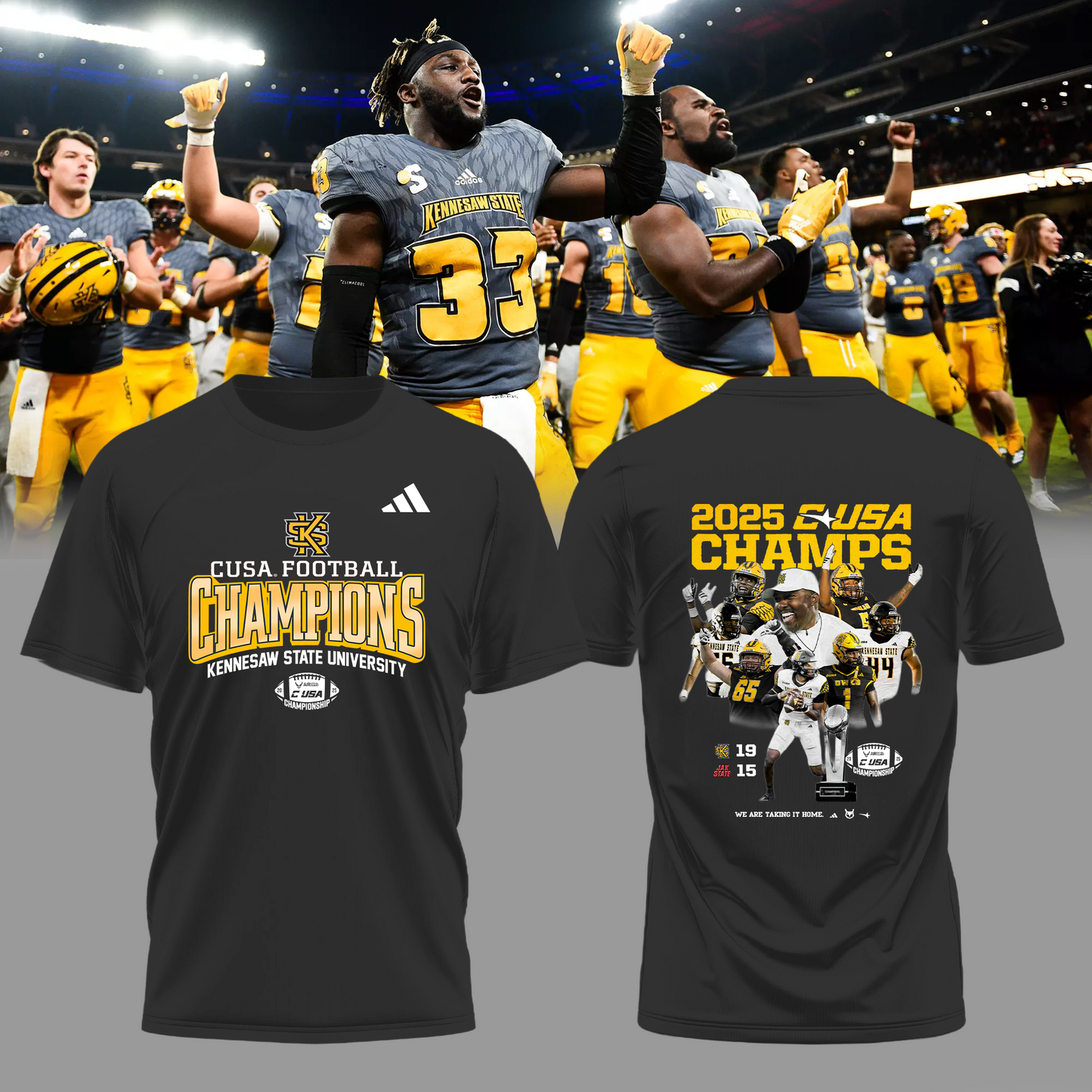 2025 CUSA Championship Champion - Kennesaw State Football Owls T-Shirt v3