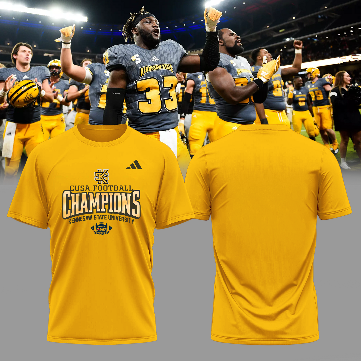 2025 CUSA Championship Champion - Kennesaw State Football Owls T-Shirt v2