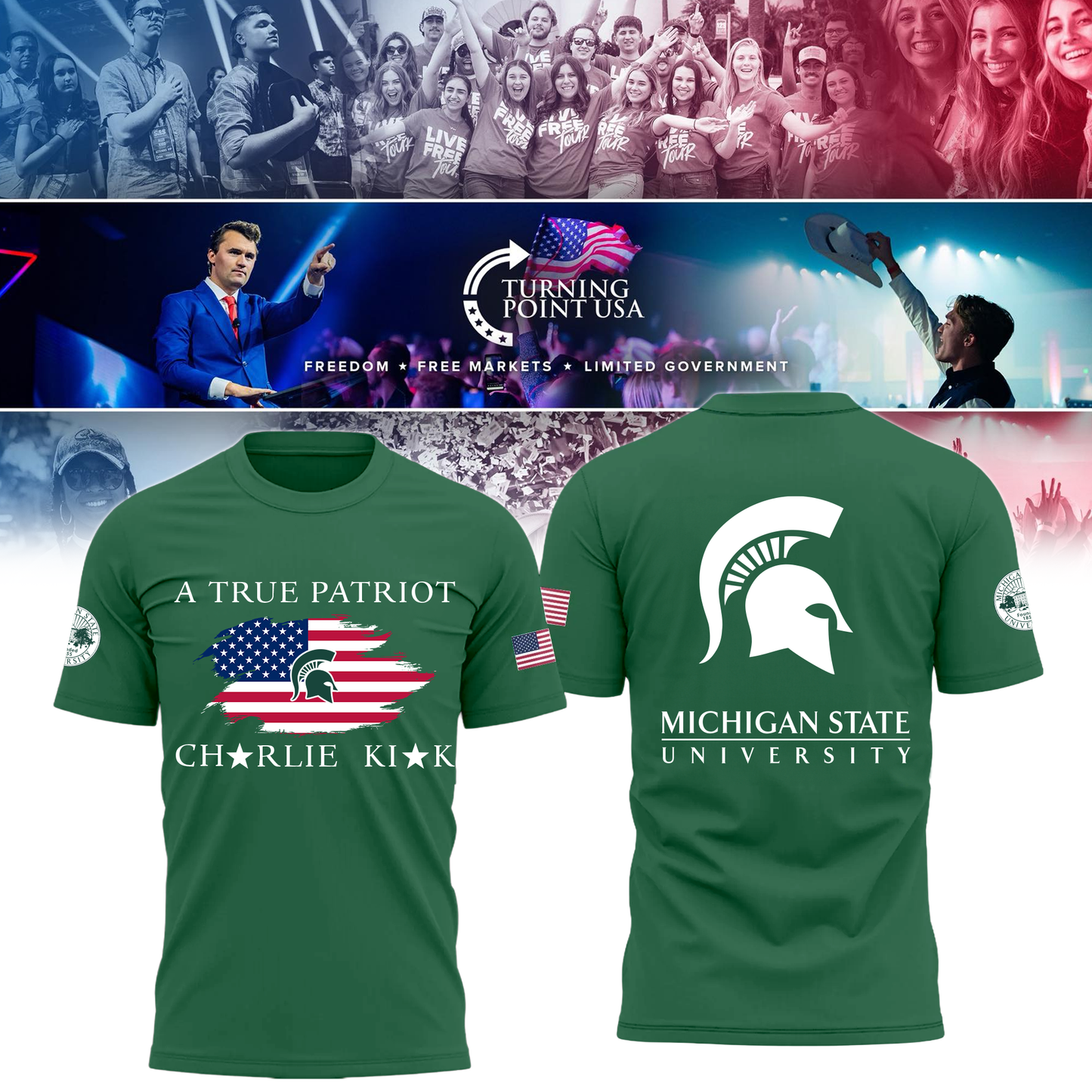 Michigan State University x Turning Point USA T-Shirt