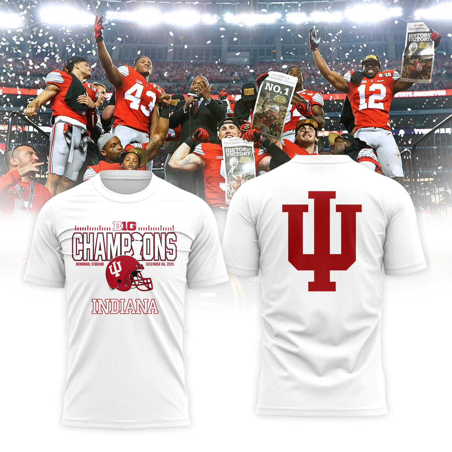 Indiana Hoosiers - Limited 2025 Big Ten Champion T-Shirt v4