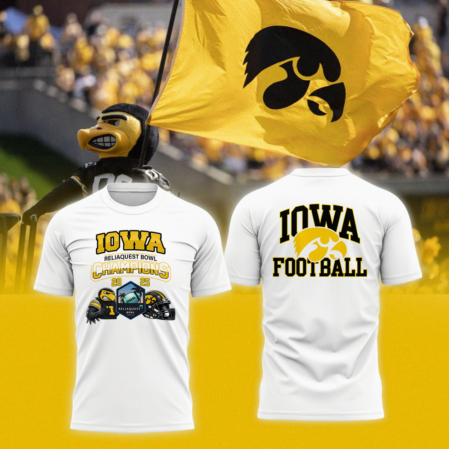 Iowa Hawkeyes - 40th RELIAQUEST BOWL Champion T-Shirt