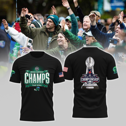 2025 American Football Championship - Tulane Green Wave T-Shirt v4
