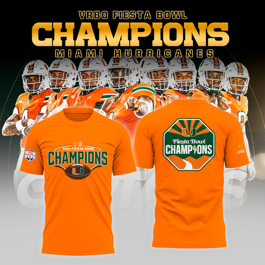 Miami Hurricanes Special Fiesta Bowl Champions Limited Edition T-Shirt