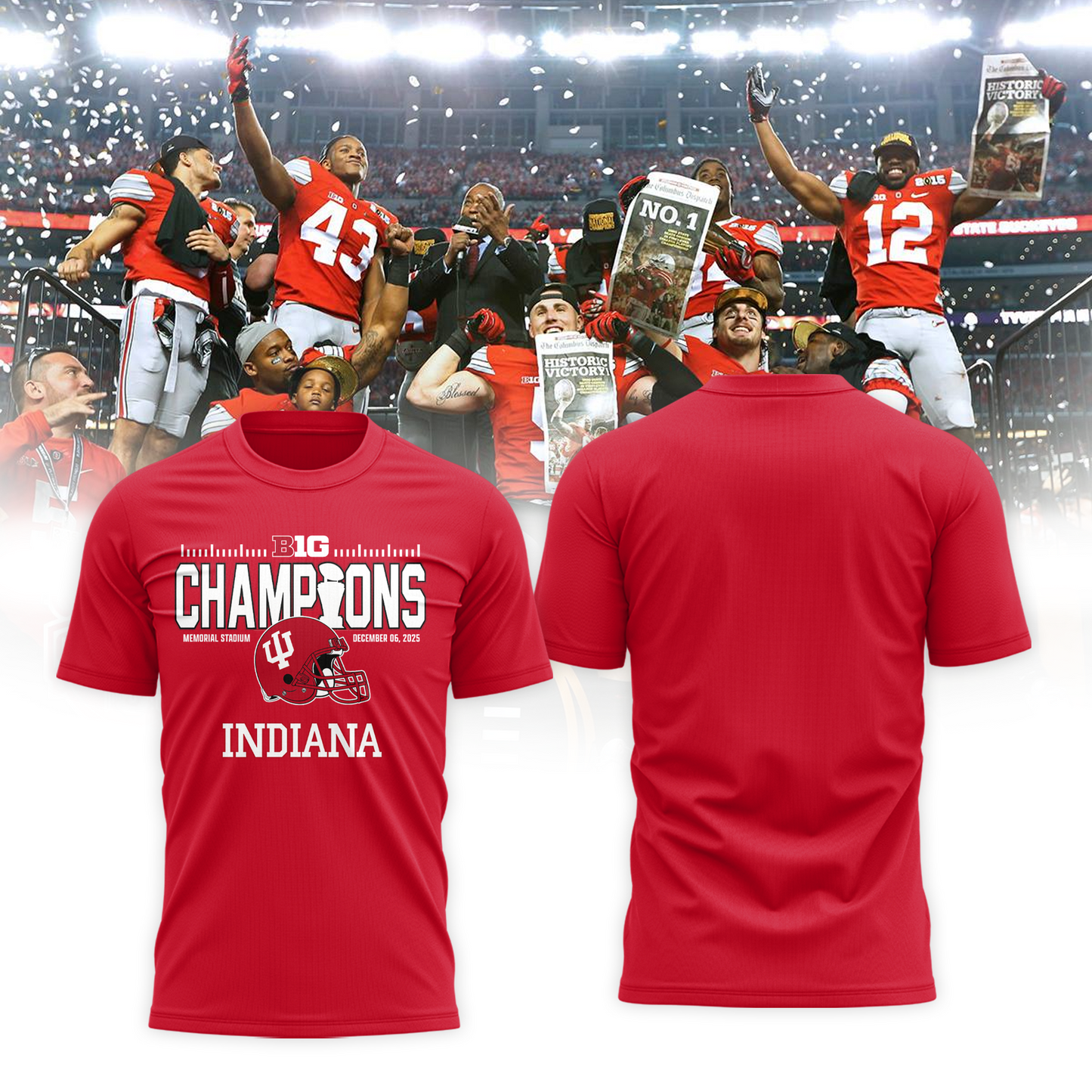 Indiana Hoosiers - Limited 2025 Big Ten Champion T-Shirt v2