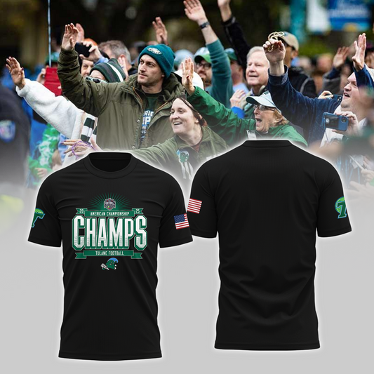 2025 American Football Championship - Tulane Green Wave T-Shirt v1