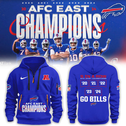 _   Buffalo Bills 2024 AFC East Champions Fleece Hoodie | Cap | Jogger