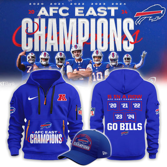 _   Buffalo Bills 2024 AFC East Champions Fleece Hoodie | Cap | Jogger