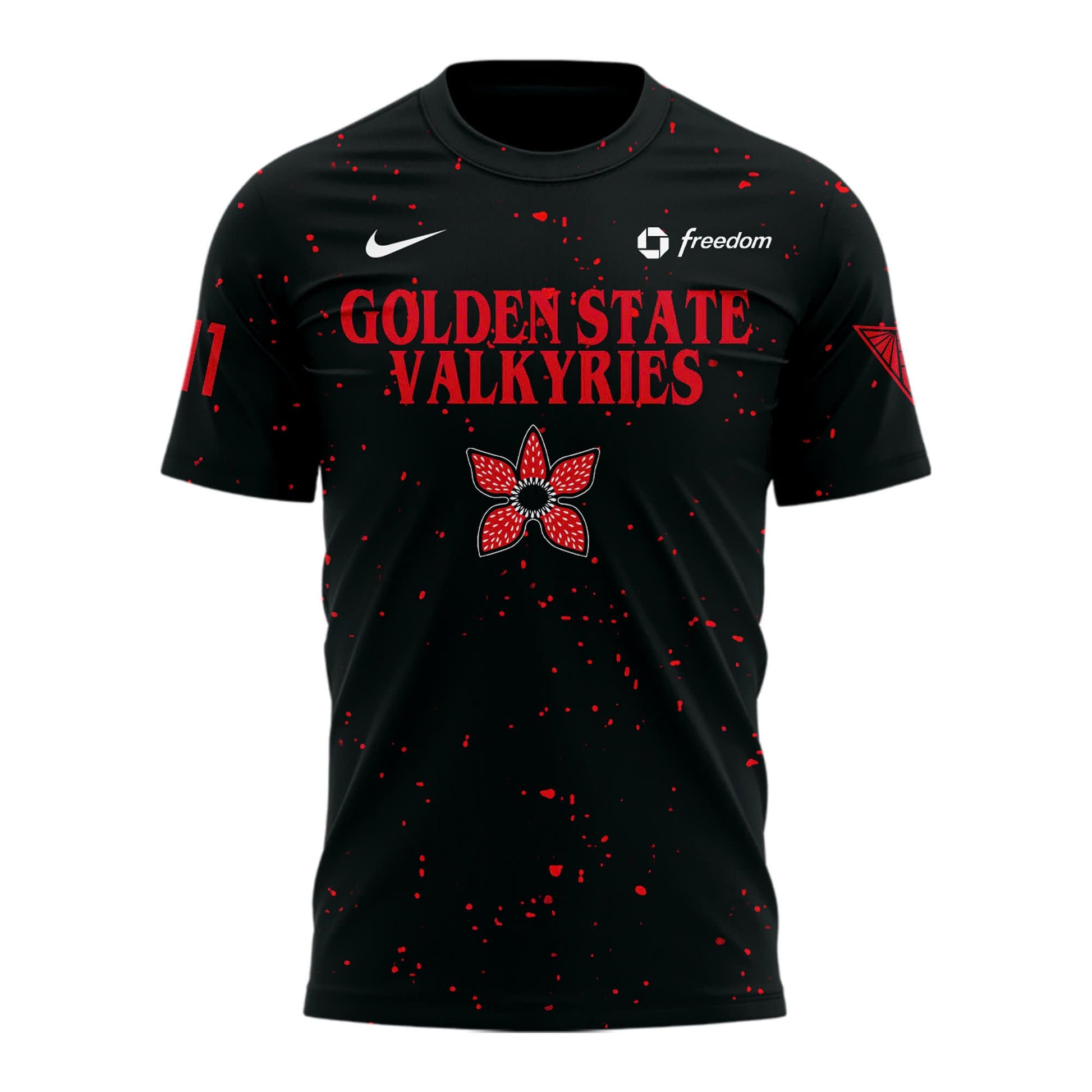 Golden State Valkyries Stranger Things Rebel Swingman Limited Edition Black Tshirt