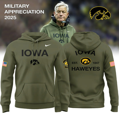 Iowa Hawkeyes Military Appreciation 2025 Special Hoodie