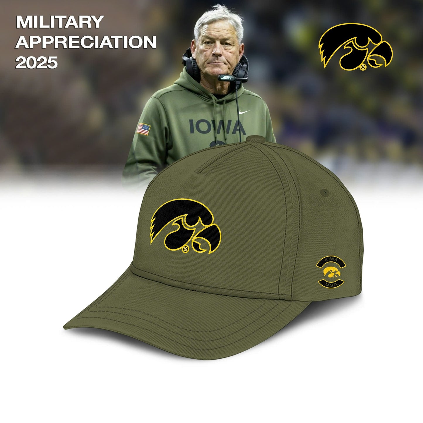 Iowa Hawkeyes Military Appreciation 2025 Special Hoodie