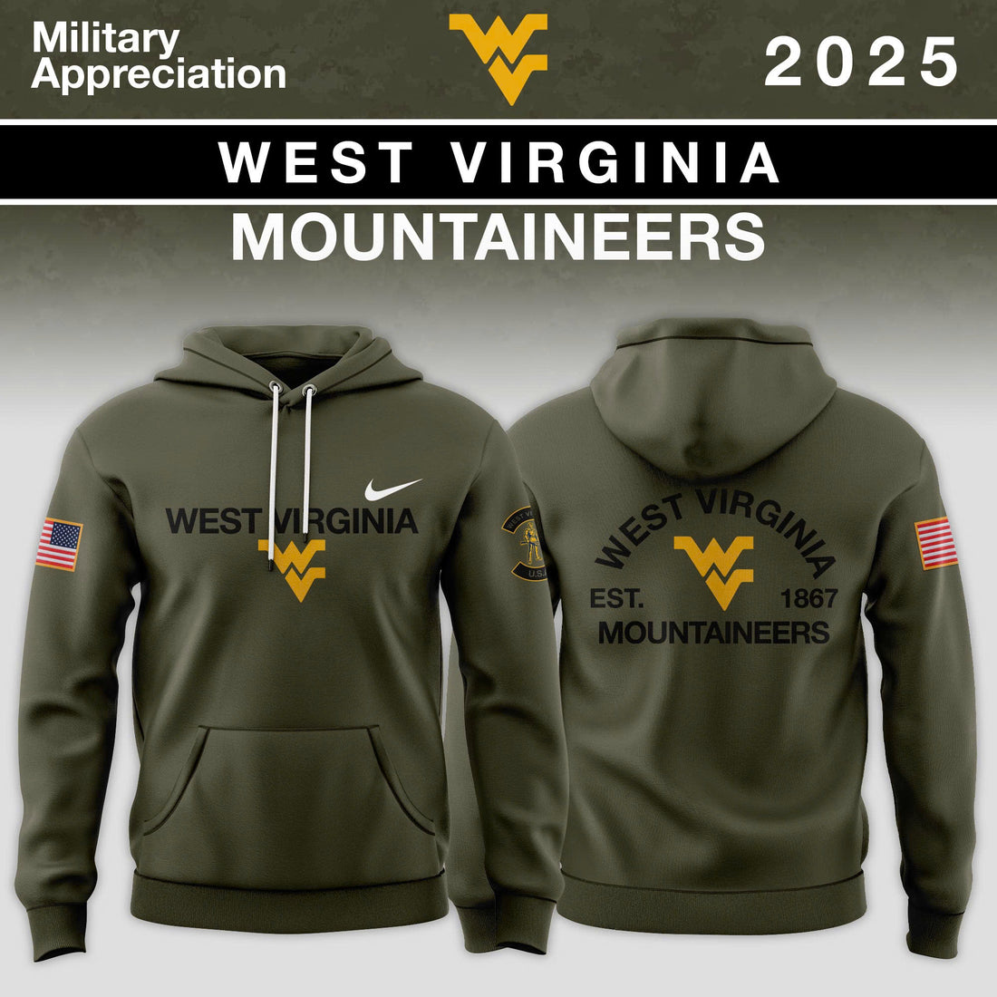 Big 12 Conference Teams 2025 Military Appreciation Limited Edition Hoodie