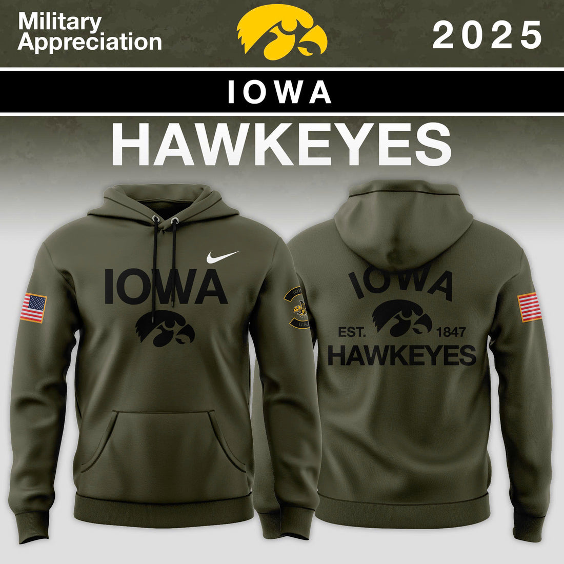 Big Ten Conference Teams 2025 Military Appreciation Limited Edition Hoodie