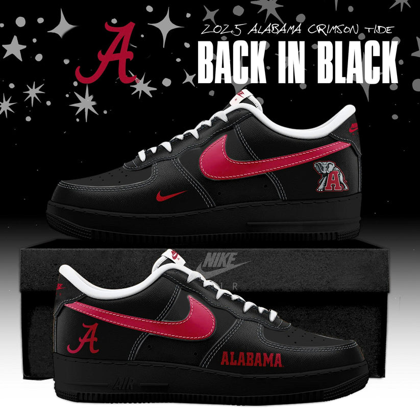 "FREE SHIPPING" - Alabama Crimson Tide Back In Black 2025 AF1 Special Edition