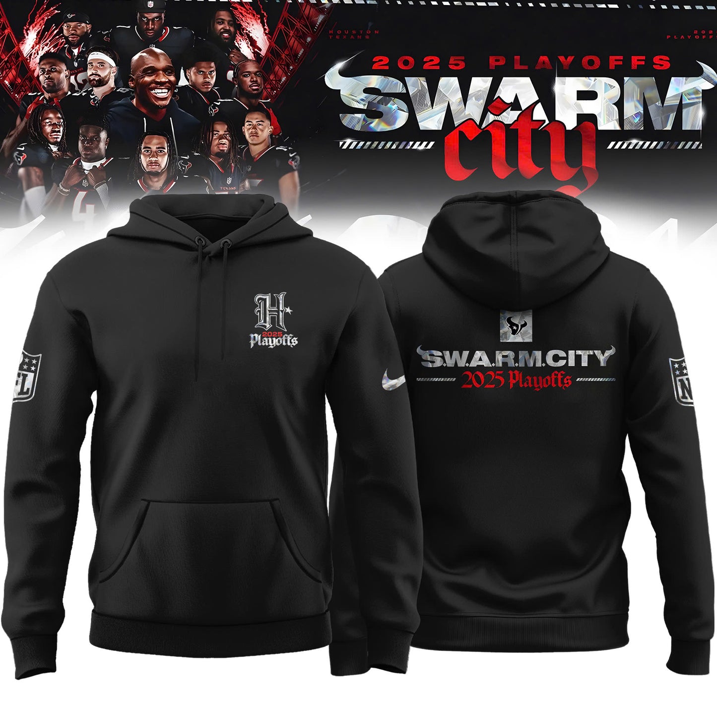 Houston Texans SWARM City gear Playoffs Merch Combo Hoodie v2