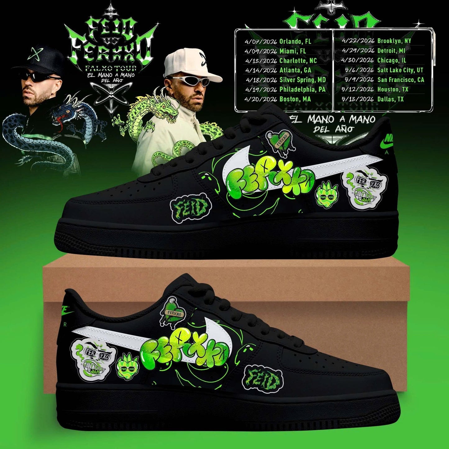 Falxo Tour Tour 2026 North America Edition AF1 Shoes