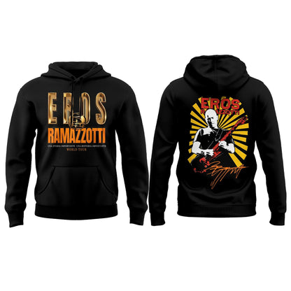 Eros Ramazzotti UNA STORIA IMPORTANTE WORLD TOUR 2026 Limited Edition Black Hoodie v3