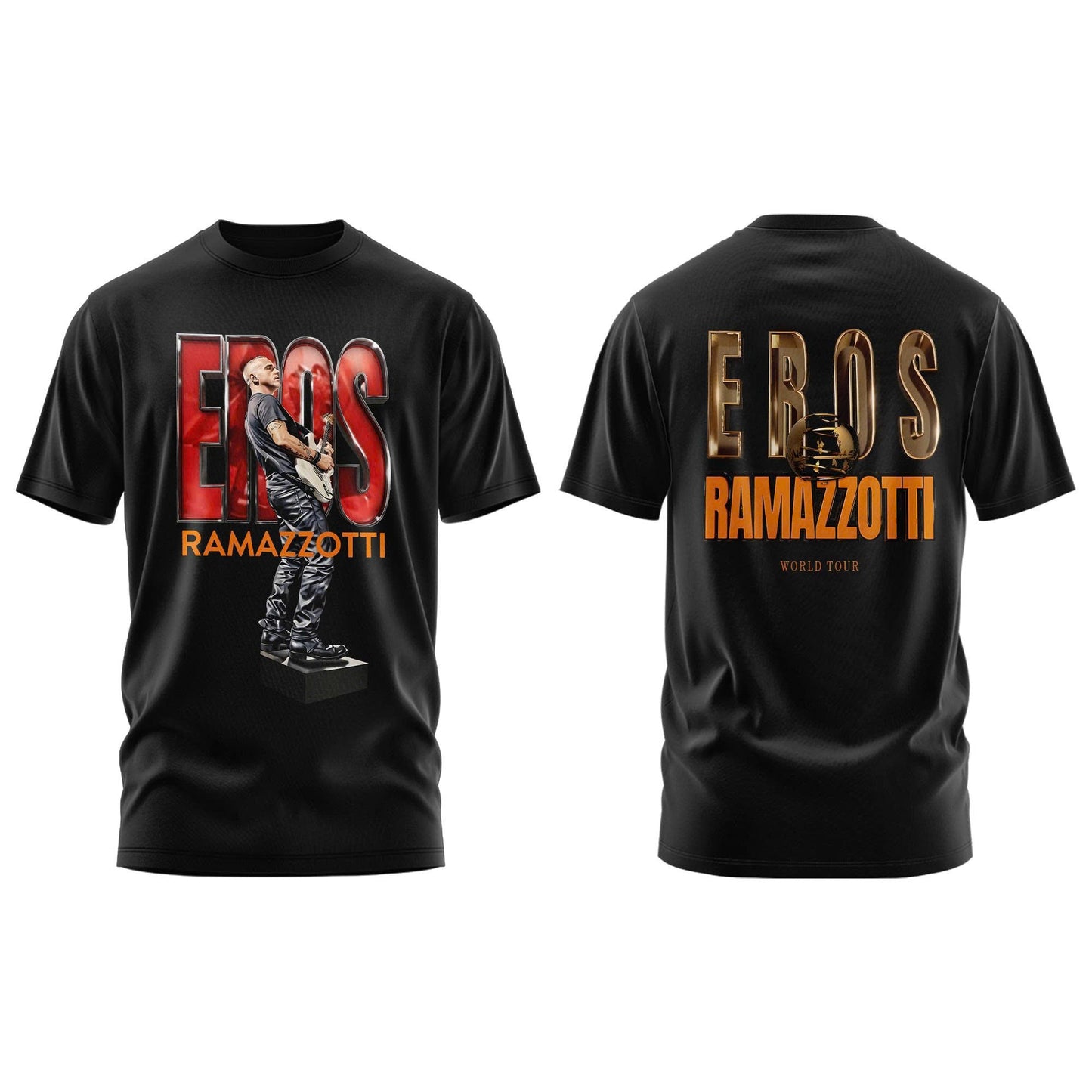 Eros Ramazzotti UNA STORIA IMPORTANTE WORLD TOUR 2026 Limited Edition Black Tshirt