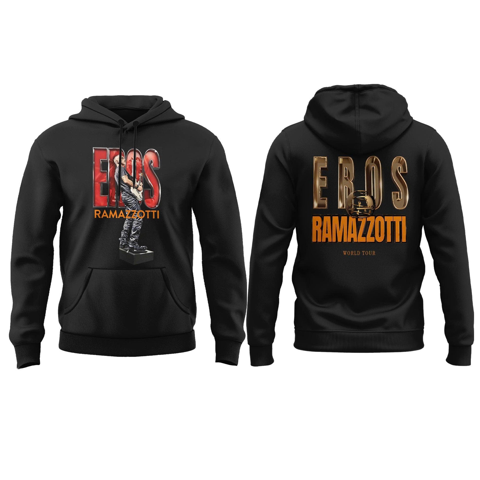 Eros Ramazzotti UNA STORIA IMPORTANTE WORLD TOUR 2026 Limited Edition Black Hoodie