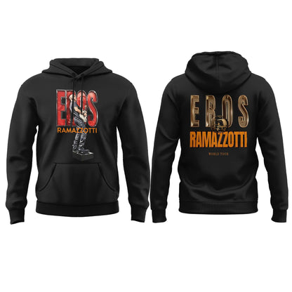 Eros Ramazzotti UNA STORIA IMPORTANTE WORLD TOUR 2026 Limited Edition Black Hoodie